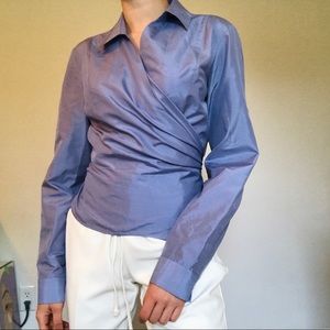Purple Silk Ann Taylor wrap top